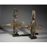 Tribal/Ethonographic: Two Dogon door lock of anthropomorphic form, Dogon, Mali 1930’s 48-50cm, Dogon