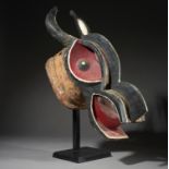 Tribal/Ethonographic: A Helmet Mask “Goli Glin”, Baule people, Ivory Coast, overpainted in 1960’s