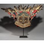 Tribal/Ethonographic: A feathered helmet mask “Mwaash aMbooy mu shall”, Kuba people, DRC, 19th