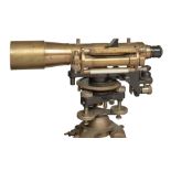Scientific Instrument: A brass and anodised brass theodolite by Hall Bros No. 3015, with levelling