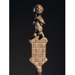 Tribal/Ethnographic: A rare Prestige Staff of a chief or other dignitary, with a whole female figure