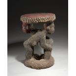 Tribal/Ethnographic: Beaded Royal stool, Grassland people, Cameroon, 1940’s, 38cm high. This