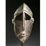 Tribal/Ethnographic: Black Nkaki mask, Lwalwa People, DRC, 2nd quarter of 20th century, 32cm high.