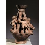 Tribal/Ethnographic: Rare Terracotta Ceremonial Altar Vessel, Bariba People, Benin, 40cm high. The