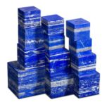 Minerals: A collection of small lapis lazuli cubes