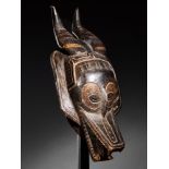 Tribal/Ethnographic: Zamble half man, half animal mask, Guro People, Ivory Coast, 2nd quarter of