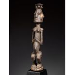 Tribal/Ethnographic: Standing Female Encrusted Wooden Figure, Dogon Tribe, Mali, 2nd quarter of 20th