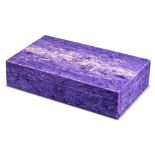 Minerals: A charoite look matched veneered box of exceptional quality, with removable cedar lining