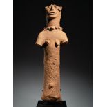 Tribal/Ethnographic: Female Terracotta Elongated Figure, Sokoto People (?), Nigeria, 44cm high.