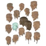 Sculpture: A collection of bronze portrait relief heads, together with a quantity of promotional