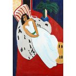 Paintings: After Matisse, Girl reclining, Oil on canvas, 152cm high by 100cm wide. See lot 65 for