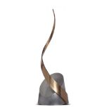 Sculpture: John Robinson: An abstract bronze and stainless steel group entitled Innocence stamped JR