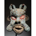 Tribal/Ethnographic: Beaded Mask, Grassland People, Cameroon 1950’s, 43cm high. Dancing group mask