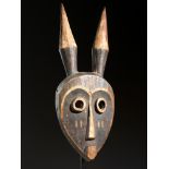 Tribal/Ethnographic: Giphogo zoomorphic horned mask, Eastern Pende People, DRC, 2nd quarter of