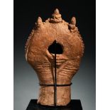 Tribal/Ethnographic: Terracotta Memorial Head, Akan People, Ghana, 18th century, Adanse