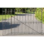 A Victorian wrought and cast iron estate gate, mid 19th century, 156cm high by 245cm wide