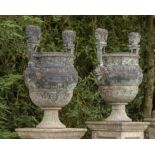 Plant pots/Planters: A pair of bronze urns, after a model by Claude Ballin, 2nd half 20th