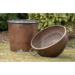 Plant pots/Planters: A copper container, late 19th century, 60cm high, together with another copper