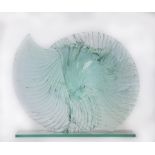 Interior Design/Modern Sculpture: Martyn Barratt, Born 1965, Fossil Glass, Signed, 41cm high by 50cm