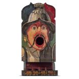 Games: A painted Passe-Boule game board of a soldier, modern, 90cm high by 43cm wide