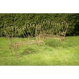 Garden Furniture: A pair of wrought iron seats, 2nd half 20th century, 112cm wide