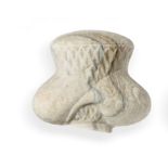 Islamic/Indian: A similar marble gravestone turban finial
