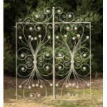 A pair of wrought iron gates, early 20th century, 183cm high by 150cm wide