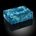 Minerals: A shattuckite veneered box 20cm wide by 14cm deep