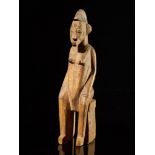 Tribal: Senufo seated female figure with scarifications Senufo people, Ivory Coast 29cm