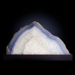 Minerals: An agate slice on base Brazil 34cm high by 57cm wide