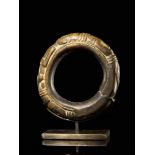 Tribal: Yombe bronze bracelet also used as currency Yombe people, DRC 10cm