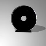 Minerals: A large obsidian disk Mexico 51cm diameter