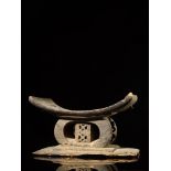 Tribal: Ashanti altar stool with libation patina Ashanti people, Ghana 24cm