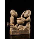 Tribal: Kongo Couple in birth scene Kongo people, DRC 17cm