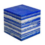 Minerals: A lapis lazuli cube 12.8cm square, 6kg