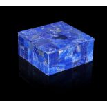 Minerals: A square lapis lazuli veneered box 23cm wide