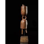 Tribal: Bakongo double dog bell Kongo people, DRC 26cm