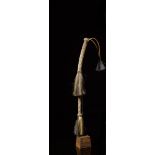 Tribal: Baule polychromed flywhisk Baule people, Ivory Coast 32cm