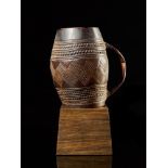 Tribal: Kuba drinking bowl with nice wear and patina Kuba people, DRC 12cm