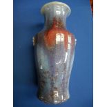 An early Chinese Flambe' glazed vase 45cm high ( poss 18-19th c )