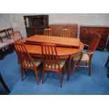 G Plan oval dining table and 6 chairs