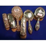 6 piece silver dressing table set