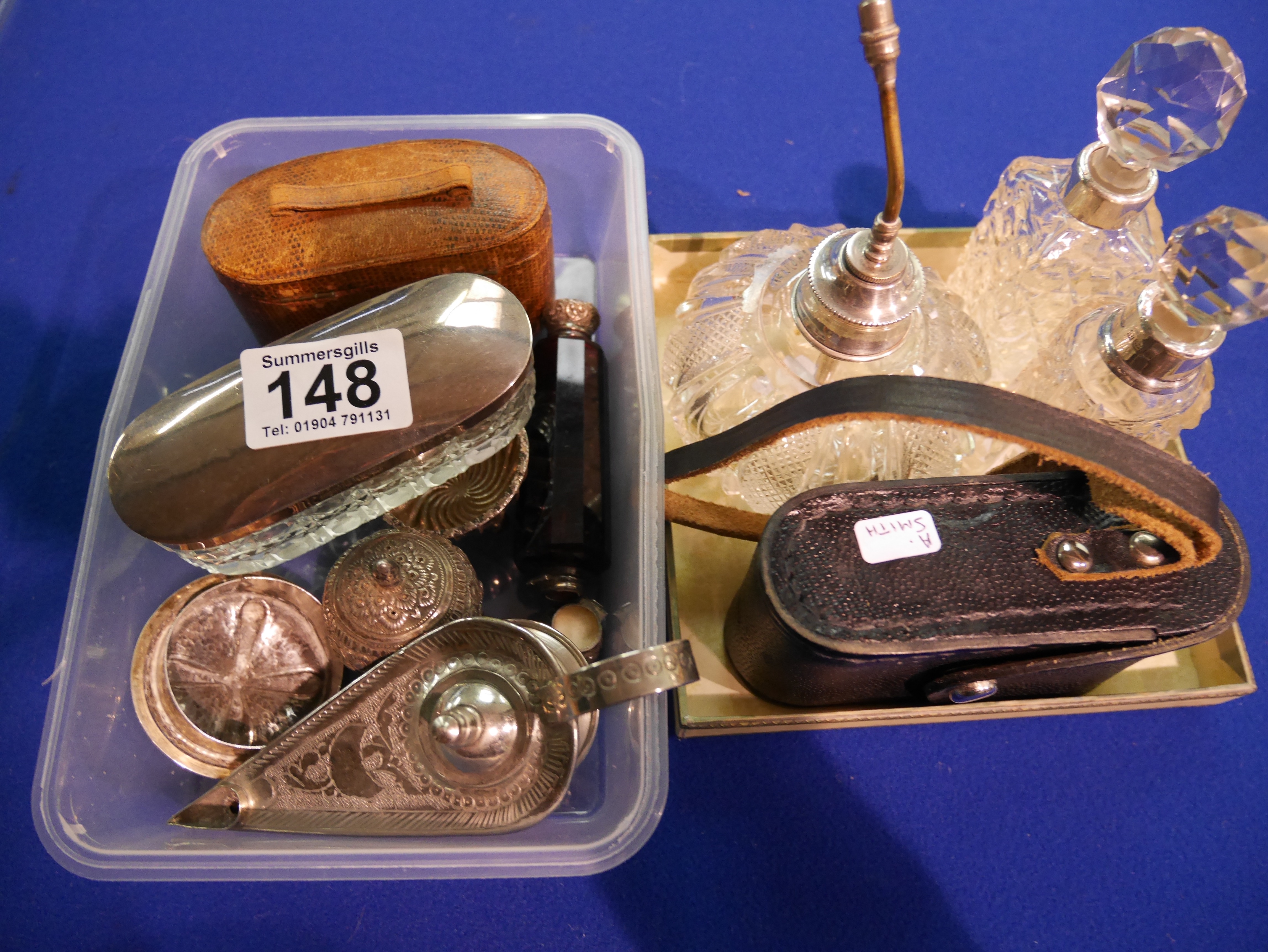 Silver ware, binoculars etc.