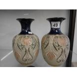 Pair of Doulton vases 8"
