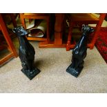 Pair of cast iron dogs 22"