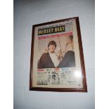 Framed poster of 1964 "Mersey Beat" paper feat. Paul McCartney