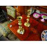 Pair of brass candlesticks