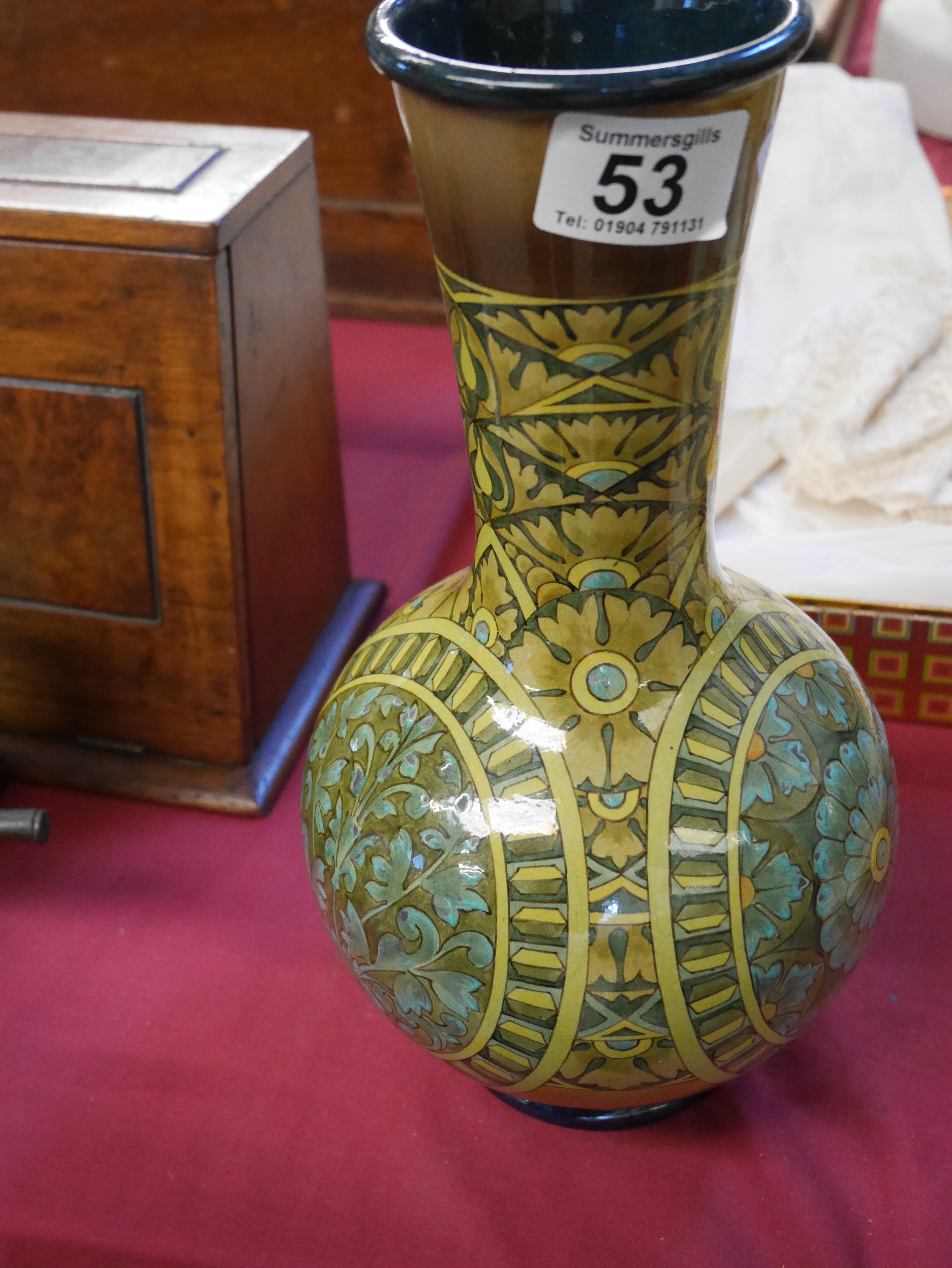 Doulton faience 11.5" vase - Image 3 of 6