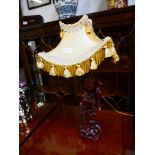 Oriental carved lamp