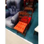 2 carved hall chairs
